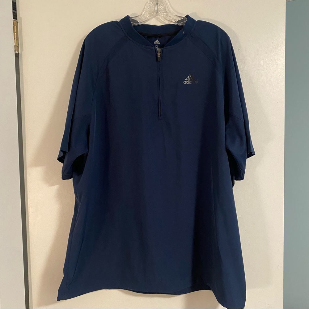 Adidas Men’s 1/4 Zip Pullover Vented Short Sleeve Windbreaker XL Athletic Gym